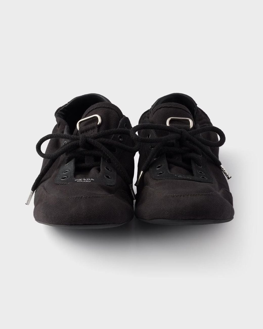 Prada Black Collapse Canvas Sneakers