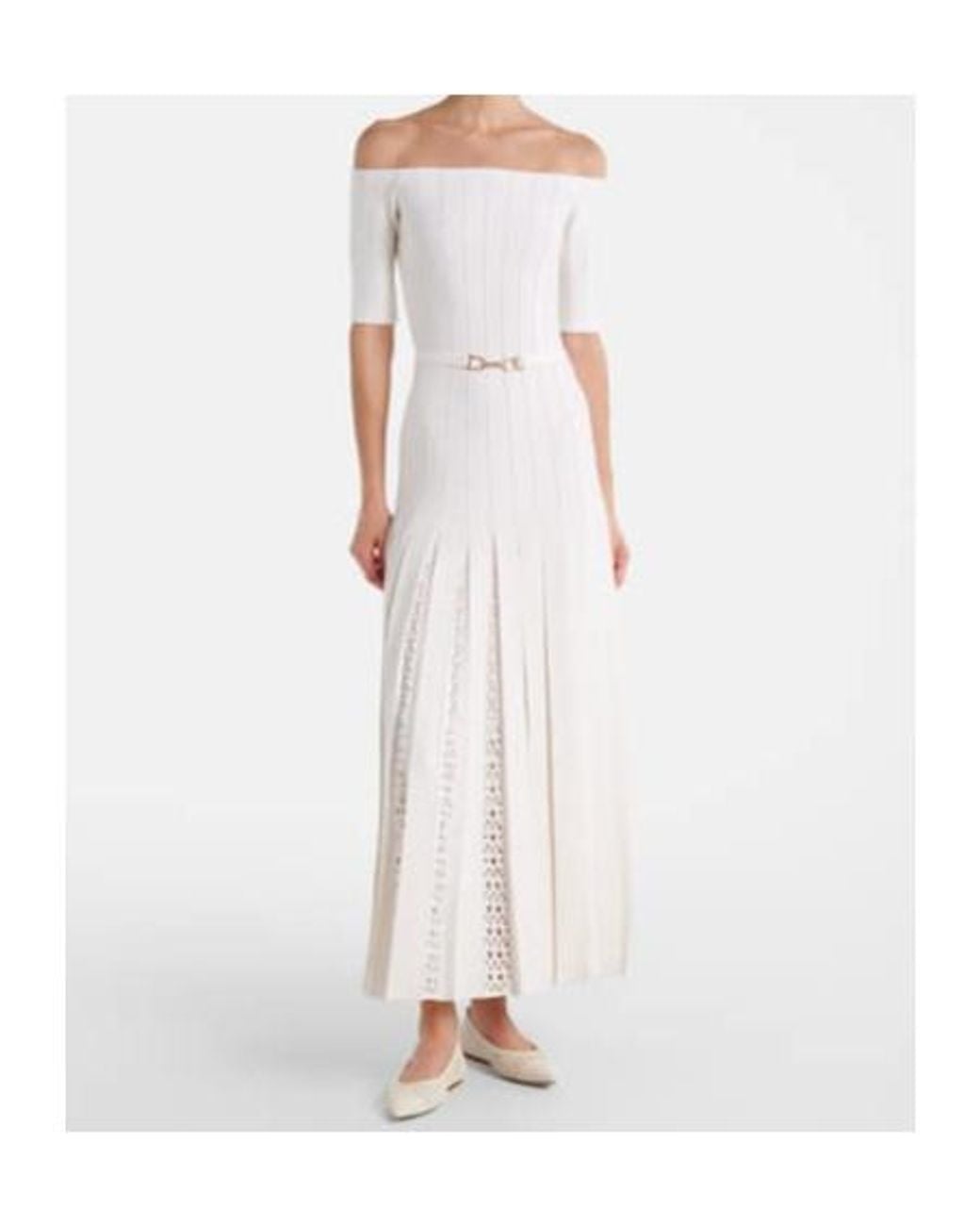 Gabriela Hearst White Short-Sleeved Dress