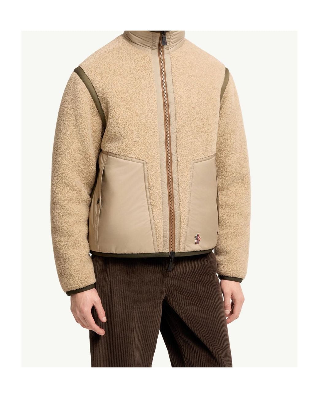 Moncler Natural Reversible Teddy Zip-Up Sweatshirt for men