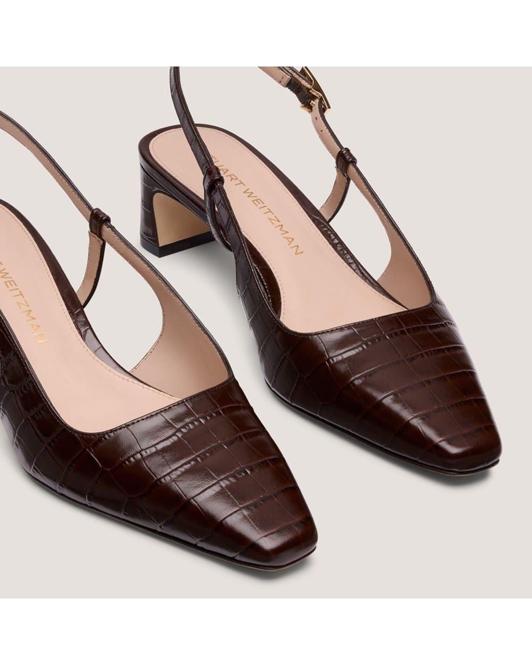 Stuart Weitzman Brown Baby Babette Slingback