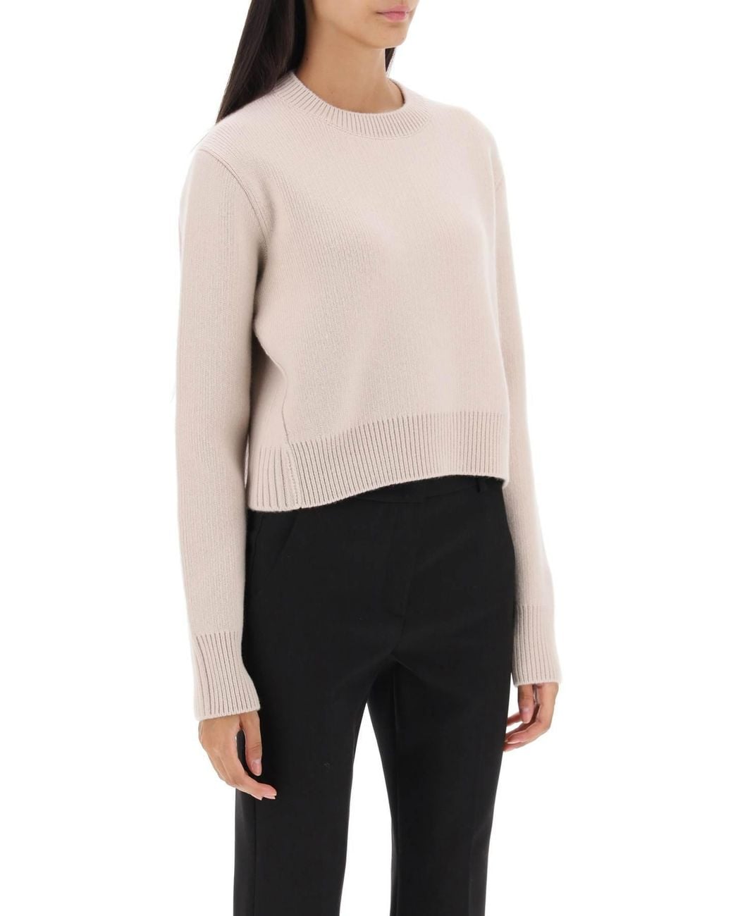 Lanvin Natural Round Neck Knitted Sweater