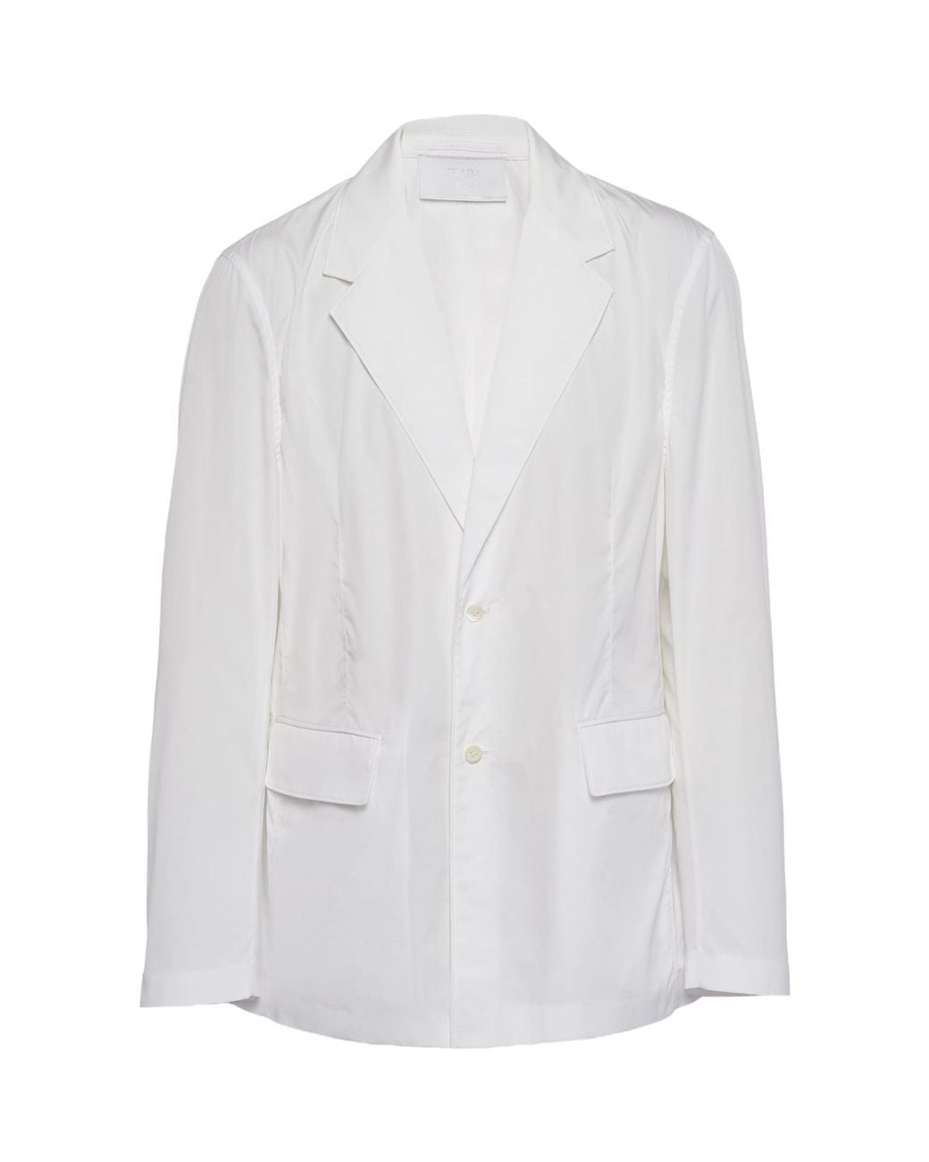 Prada White Single-Breasted Cotton Jacket for men