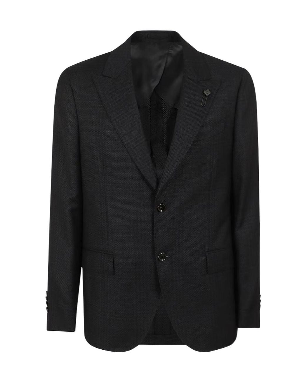 Lardini Black Single-Breasted Notch-Lapel Blazer for men
