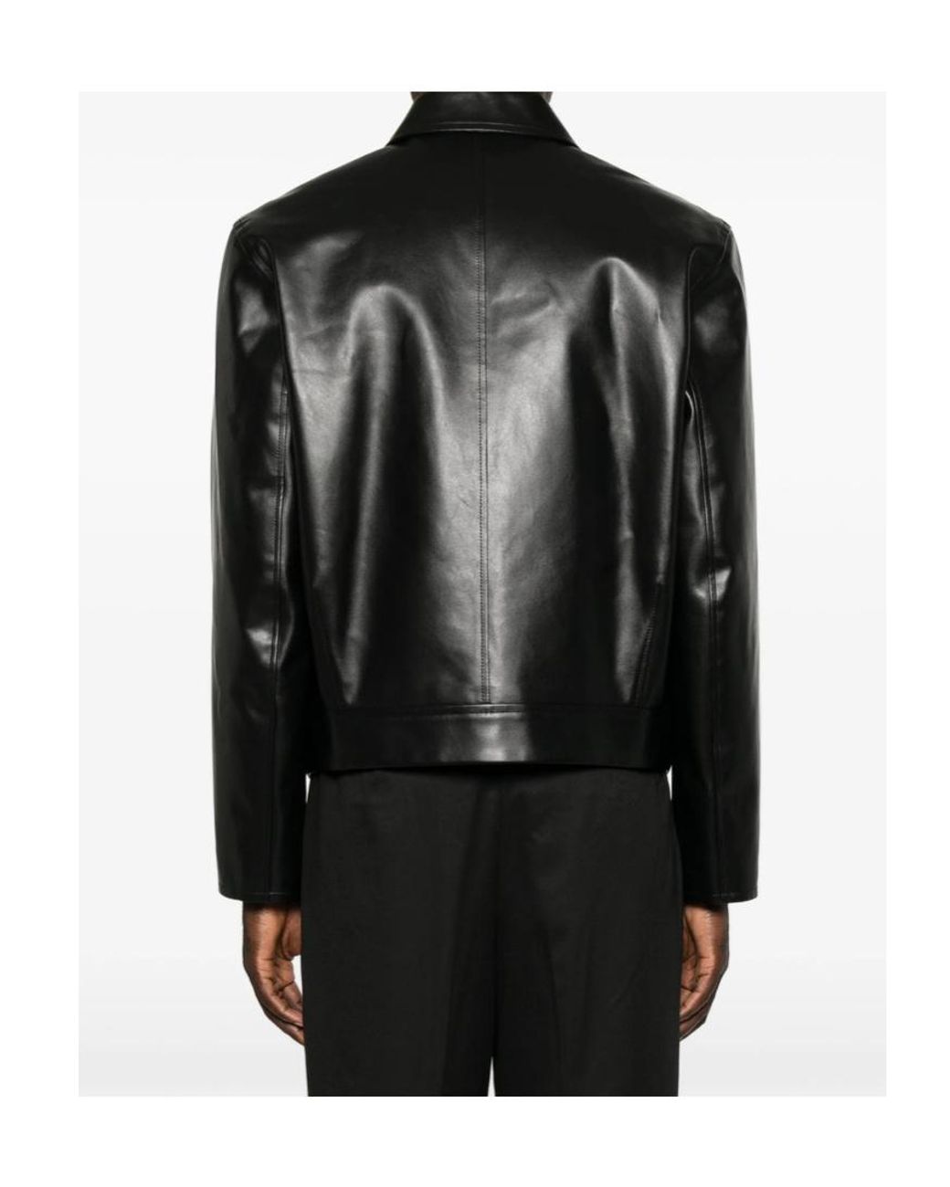 Jil Sander Black Leather Jackets for men