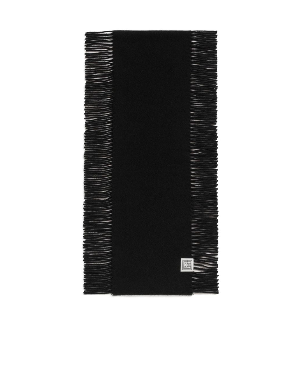 Totême Black Cashmere Tassel Scarf