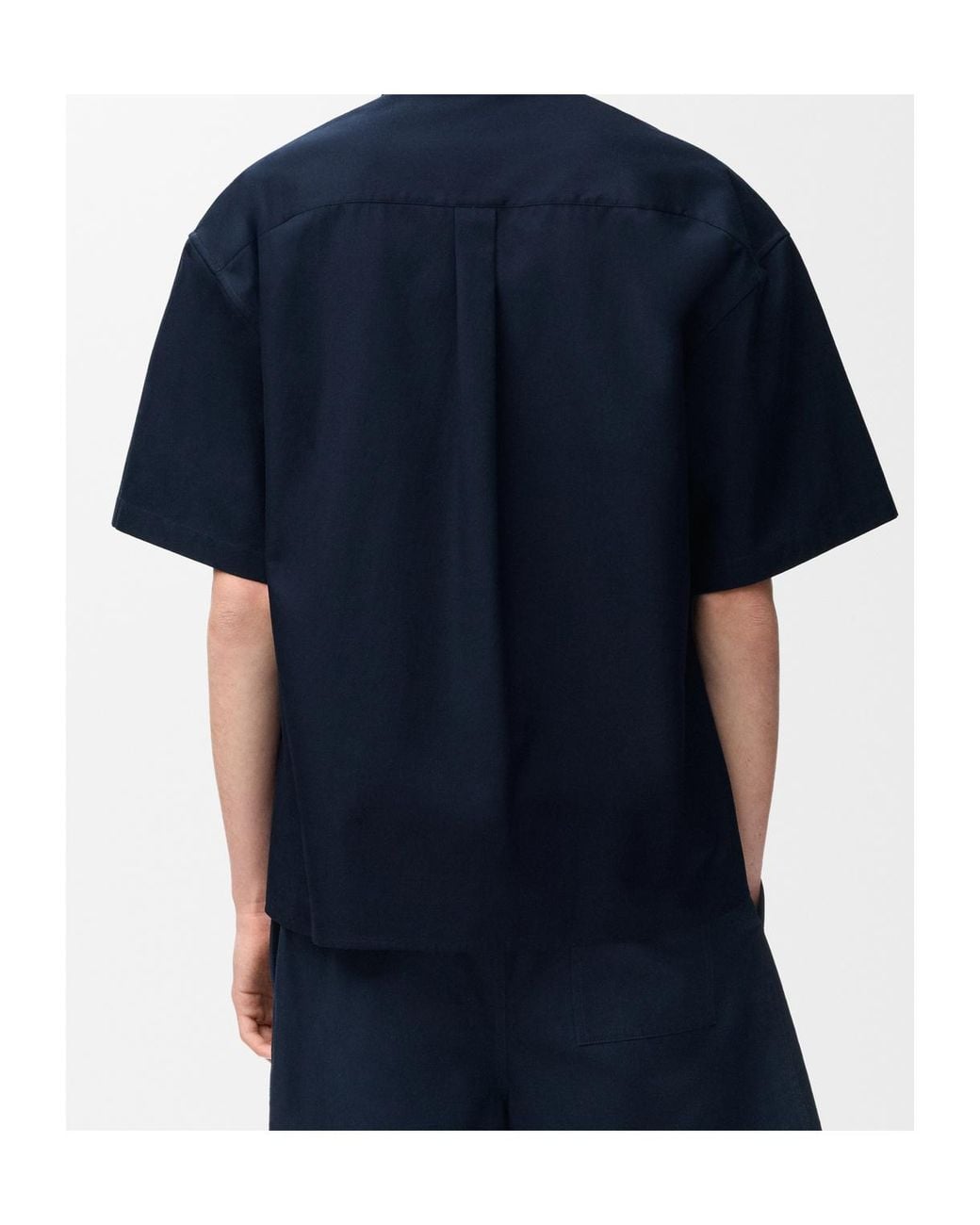 Loewe Blue Anagram-Embroidered Short-Sleeve Shirt for men