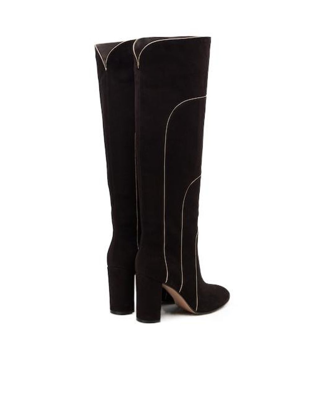 Gianvito Rossi Black 85 Suede Knee-High Boots