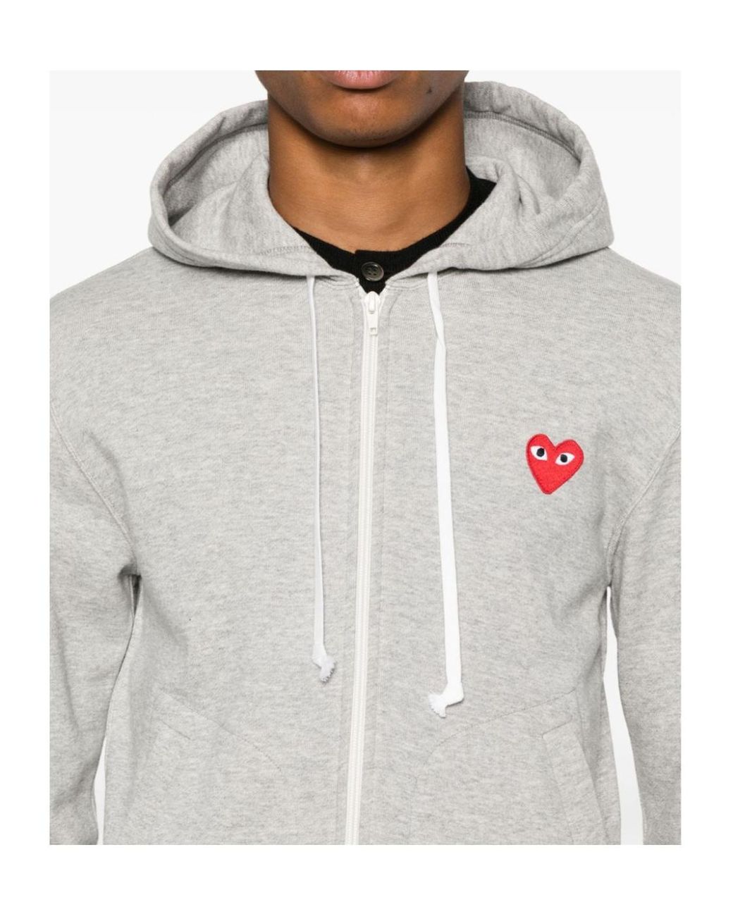 COMME DES GARÇONS PLAY Gray Long-Sleeve Hoodie for men