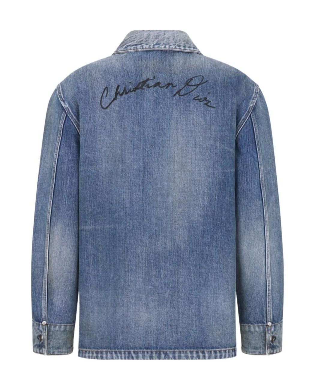 Dior Blue Collared Button-Up Denim Jacket for men