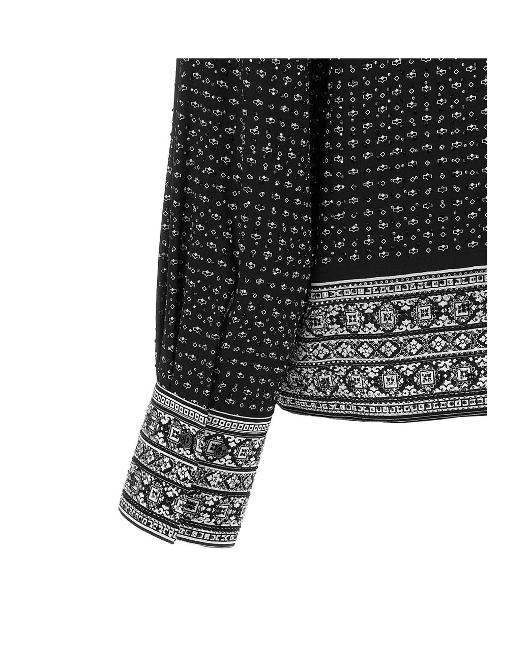 Ermanno Scervino Black Bandana Crystal Shirt