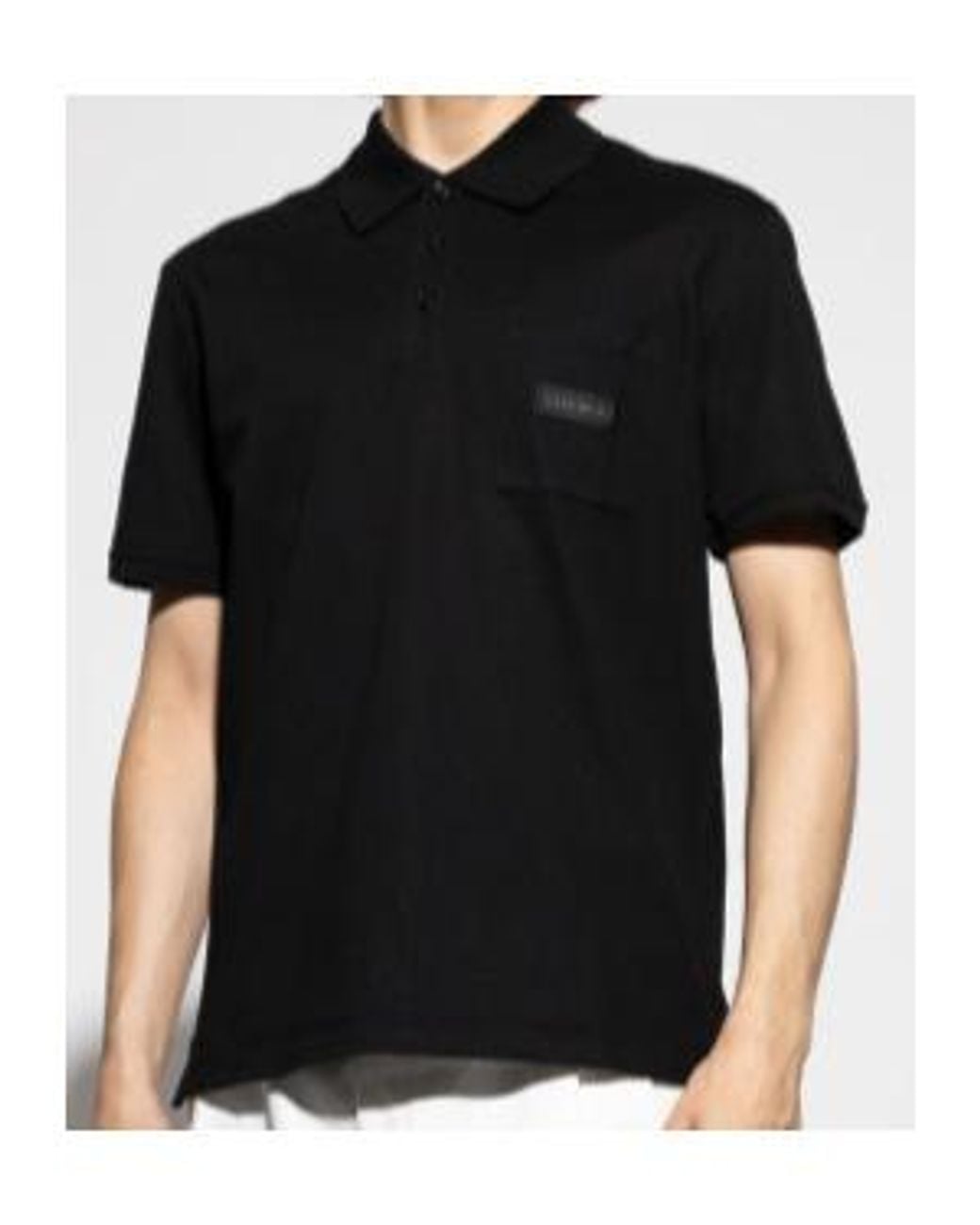 Givenchy Black Logo Patch Short-Sleeved Polo Shirt for men