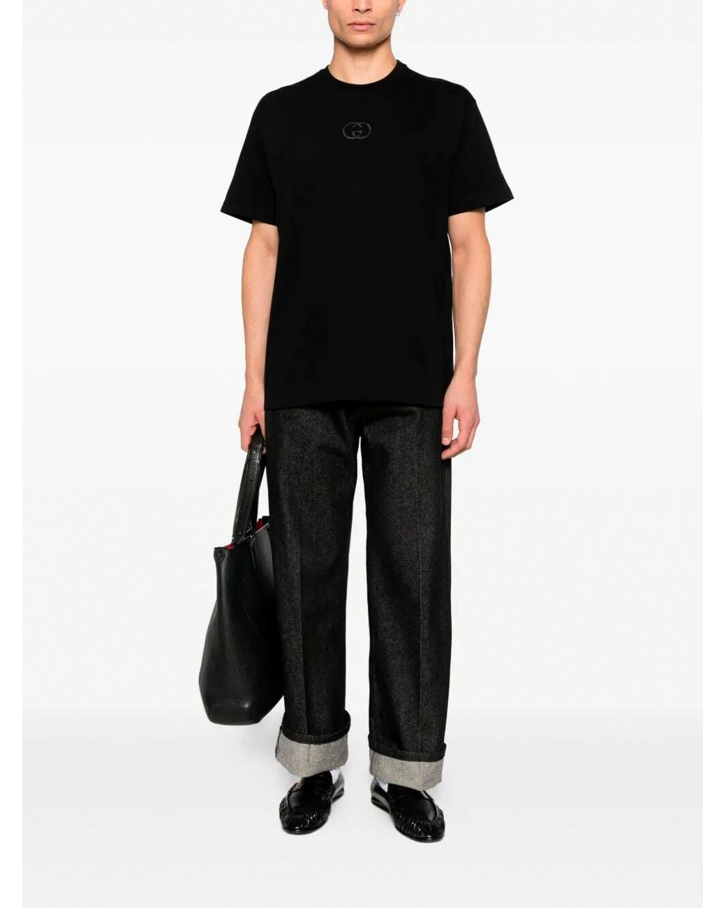 Gucci Black Cotton Jersey T-Shirt for men