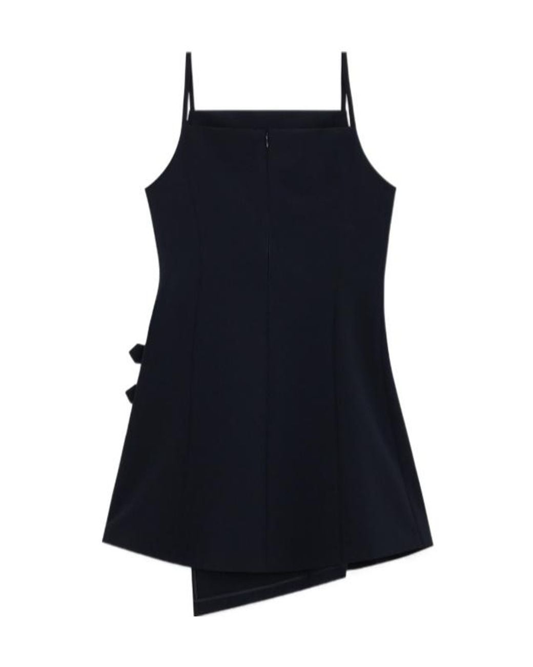 we11done Blue Logo-Plaque Dress