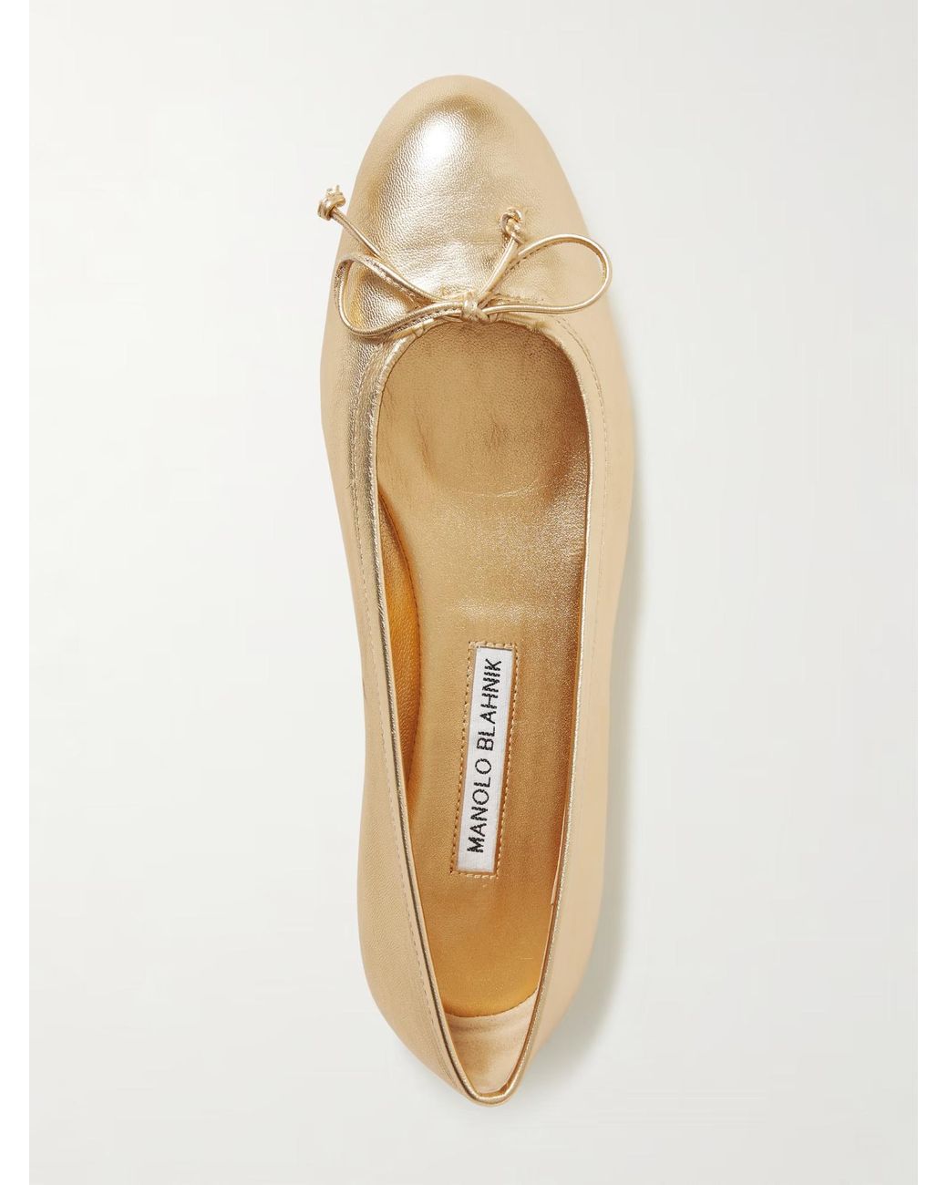 Manolo Blahnik Natural Veralli Ballet Flats