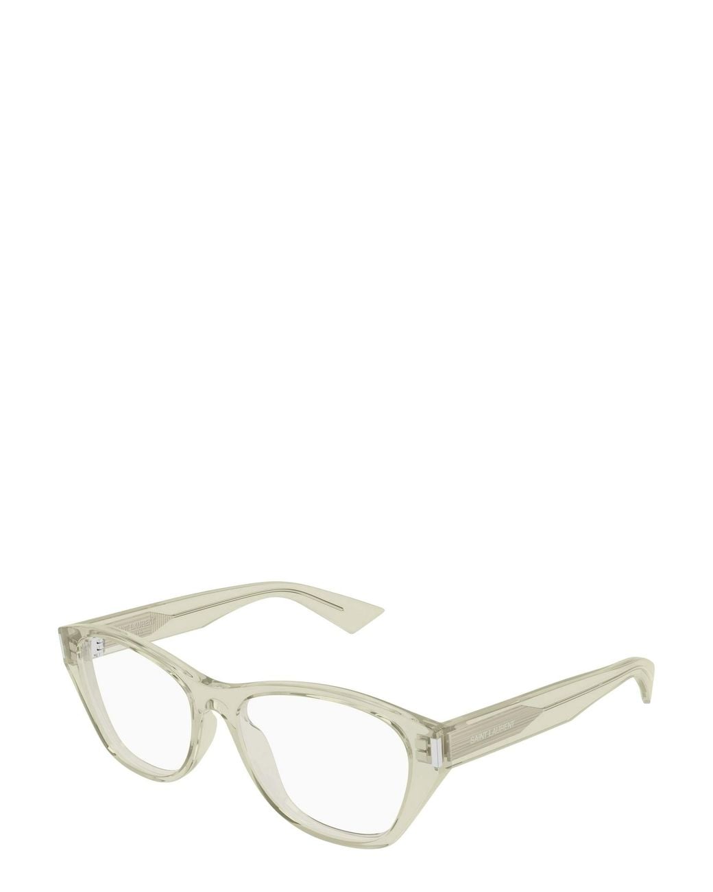 Saint Laurent White Full-Frame Non-Prescription Glasses