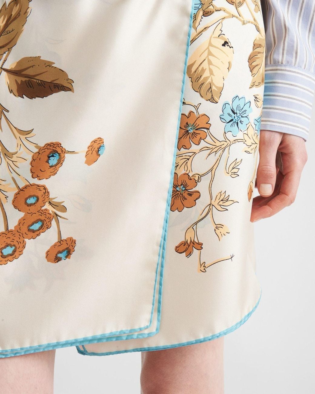 Prada Natural Pattern-Printed Mini Skirt