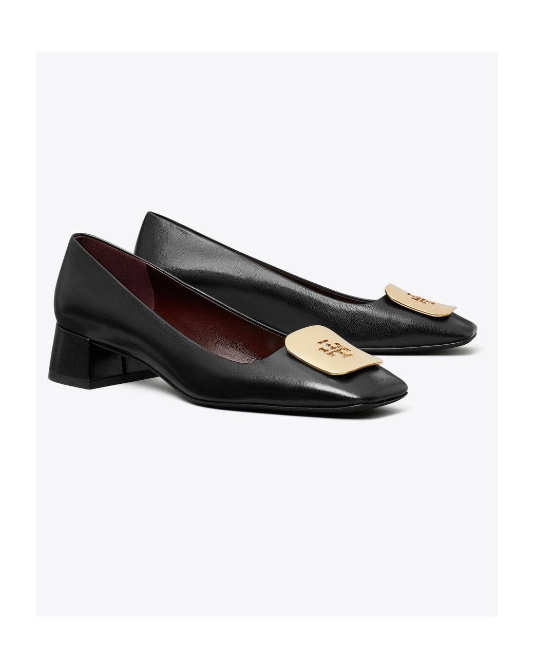 Tory Burch Black Georgia Square-Toe Pumps