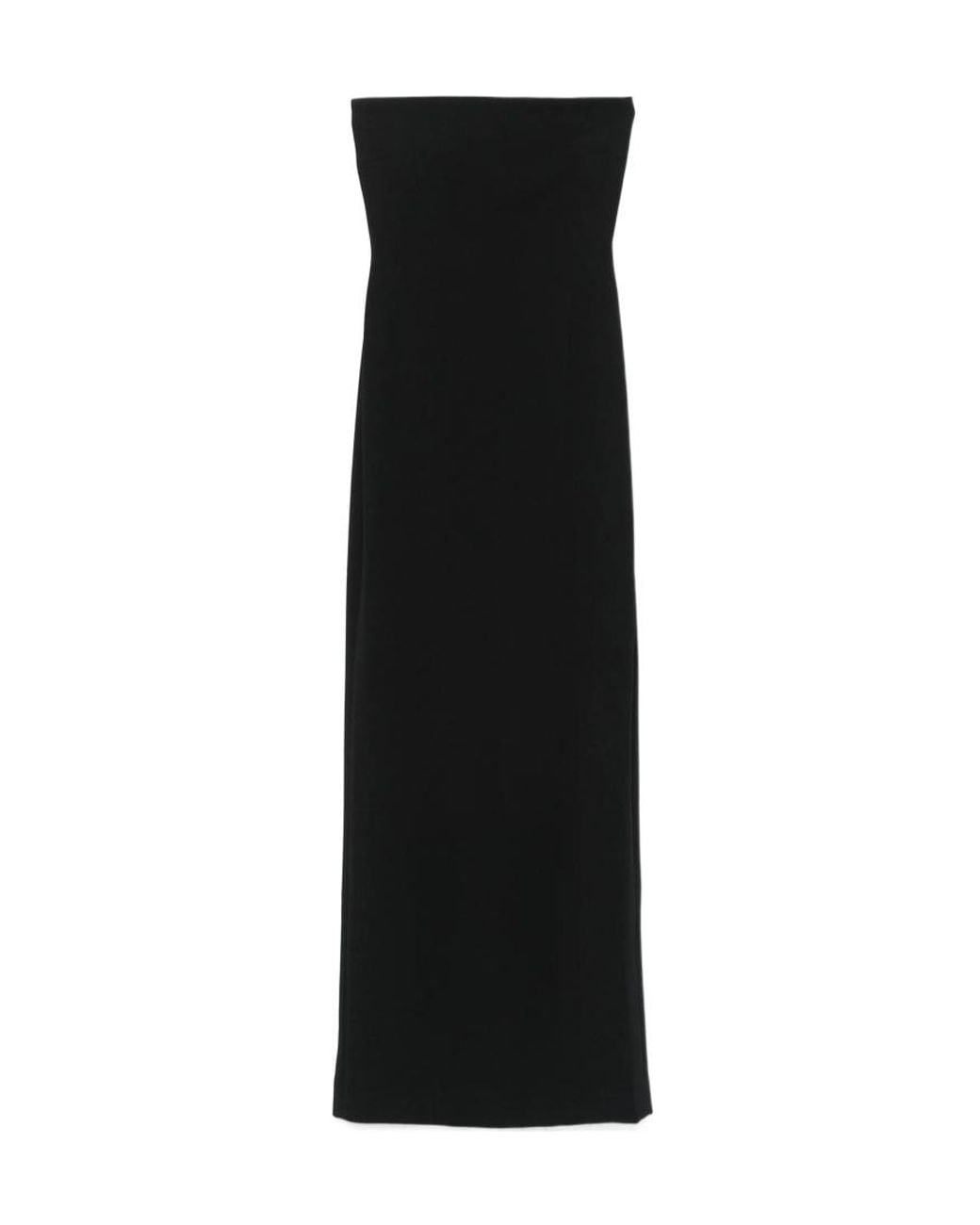 Solace London Black London Bare-Shoulder Twill Dress