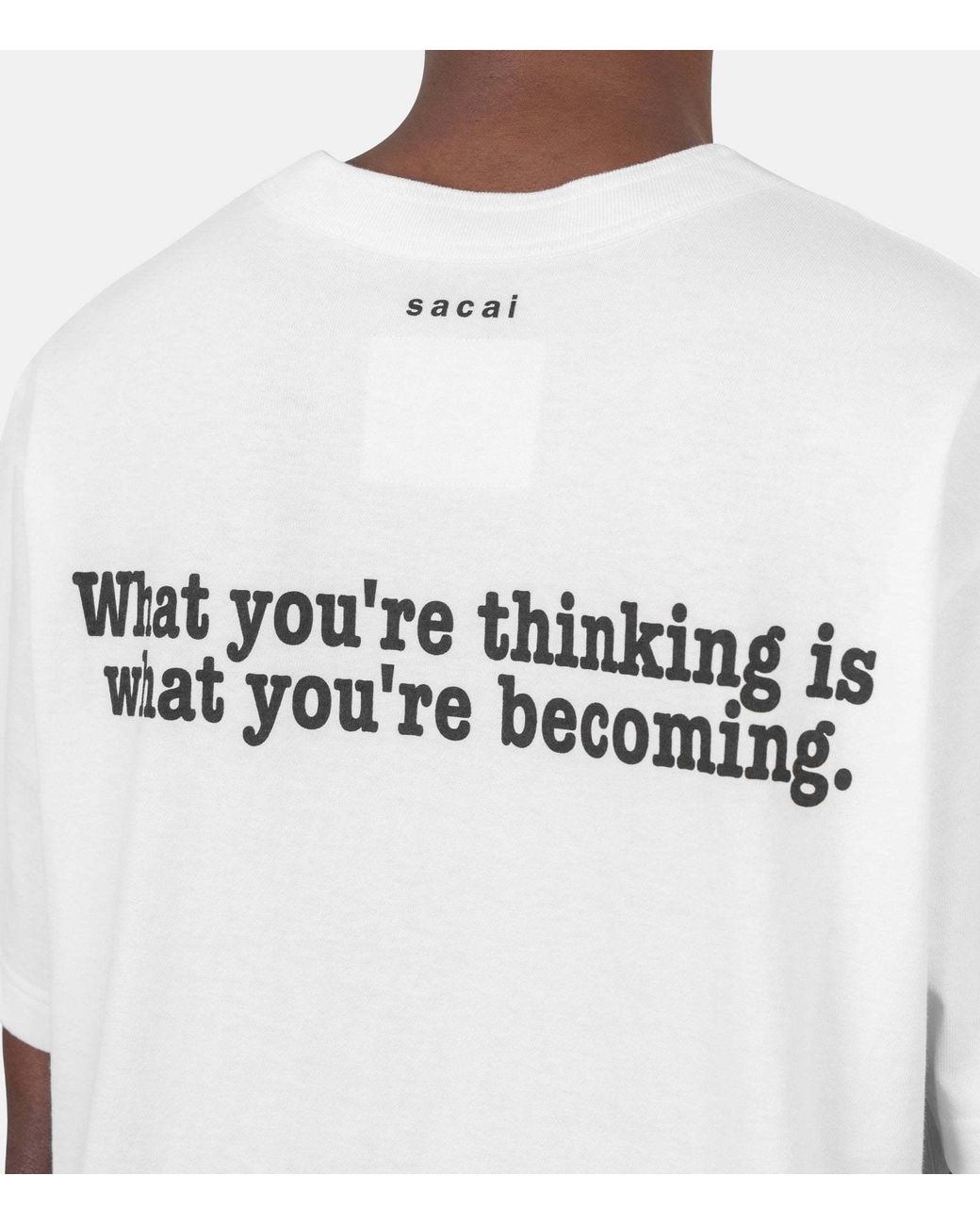 Sacai White Graphic-Print Short-Sleeves T-Shirt for men