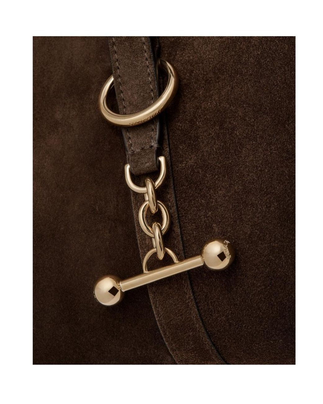Strathberry Brown Bar-Detail Suede Shoulder Bag