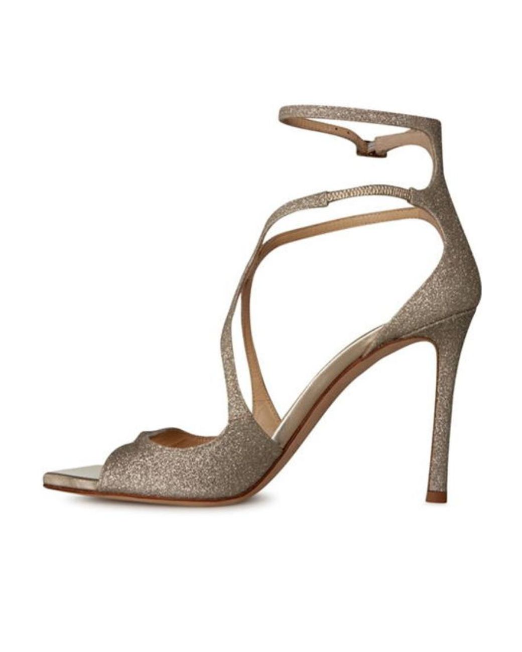 Jimmy Choo White Square-Headed High-Heeled Sandals