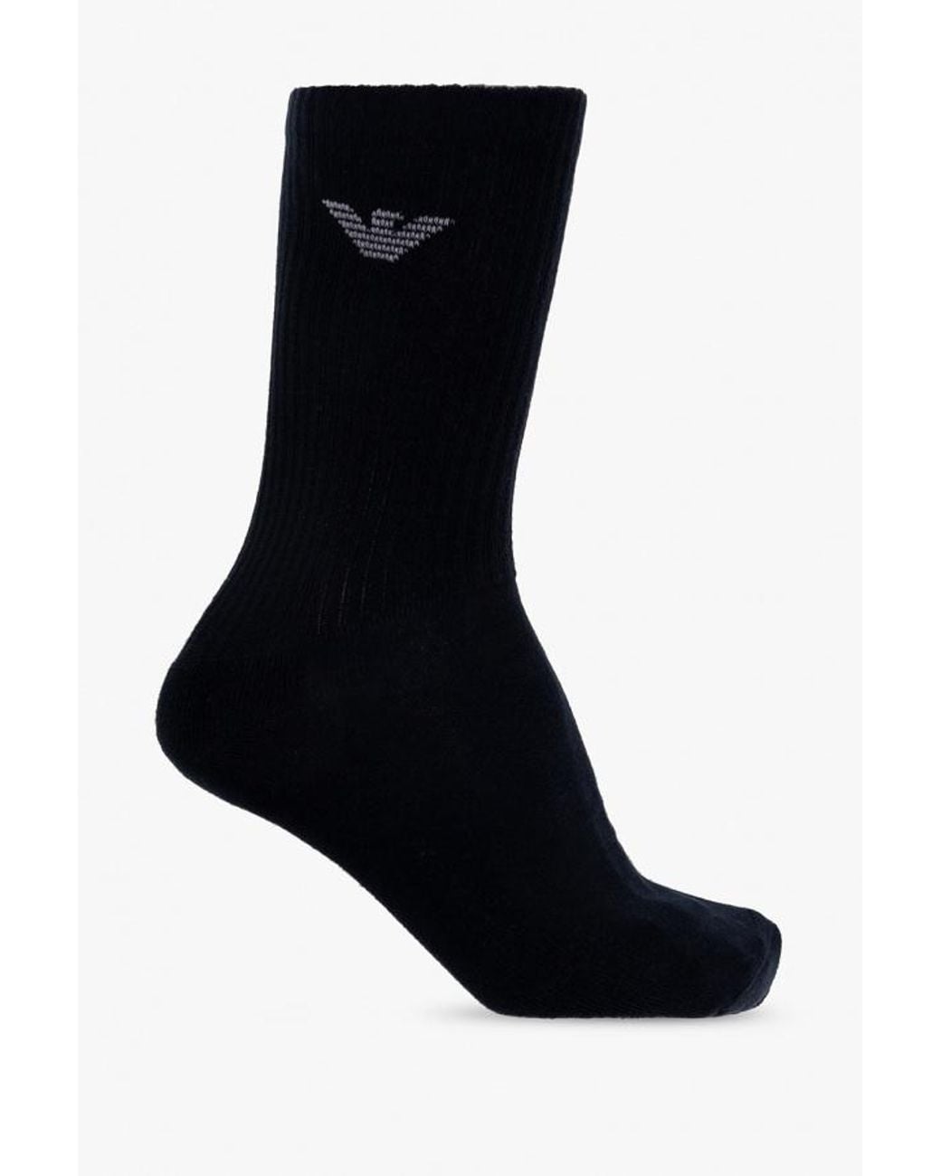 Emporio Armani Black Logo Socks Three Pairs for men