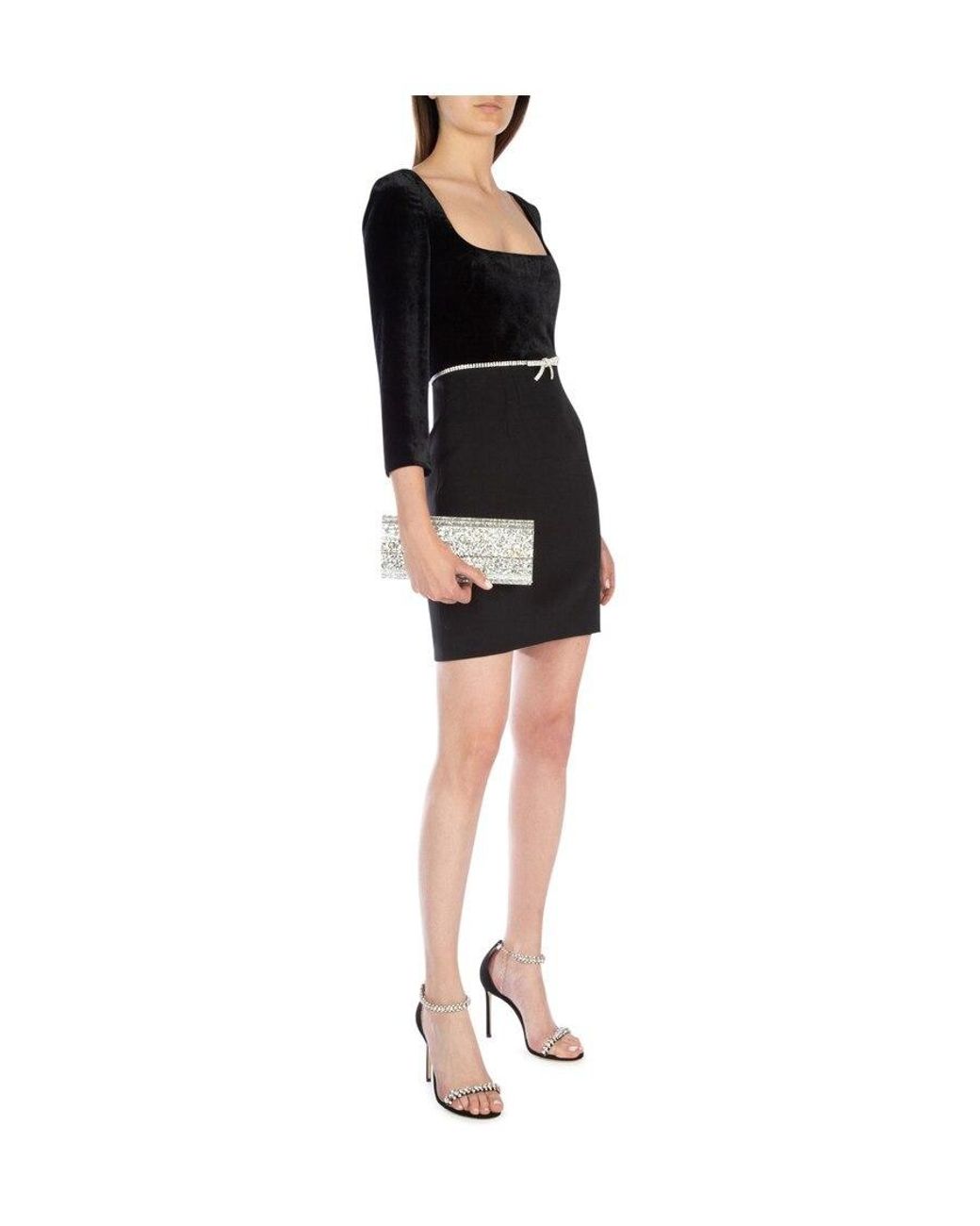 Jimmy Choo Gray Sweetie Glittered Clutch Bag