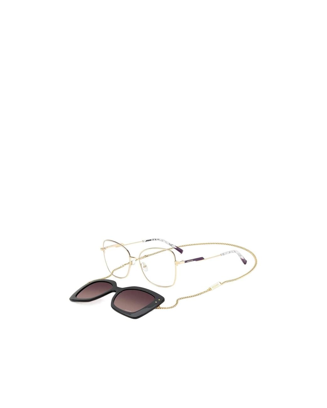 Missoni White Clip-On Square Sunglasses