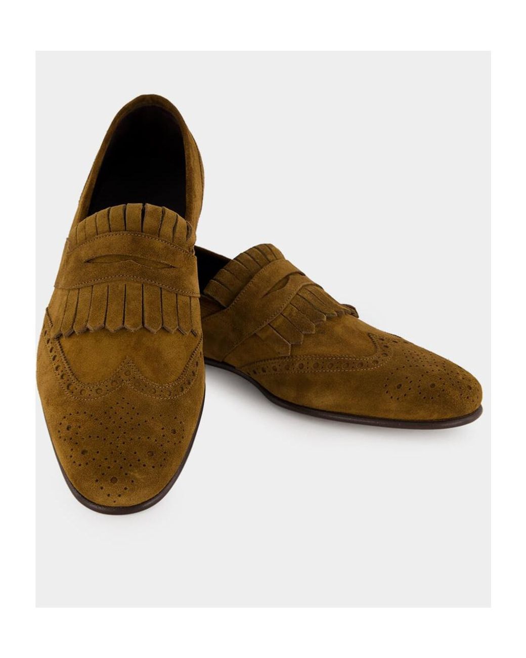 Manolo Blahnik Brown Round Head Loafer Shoes for men