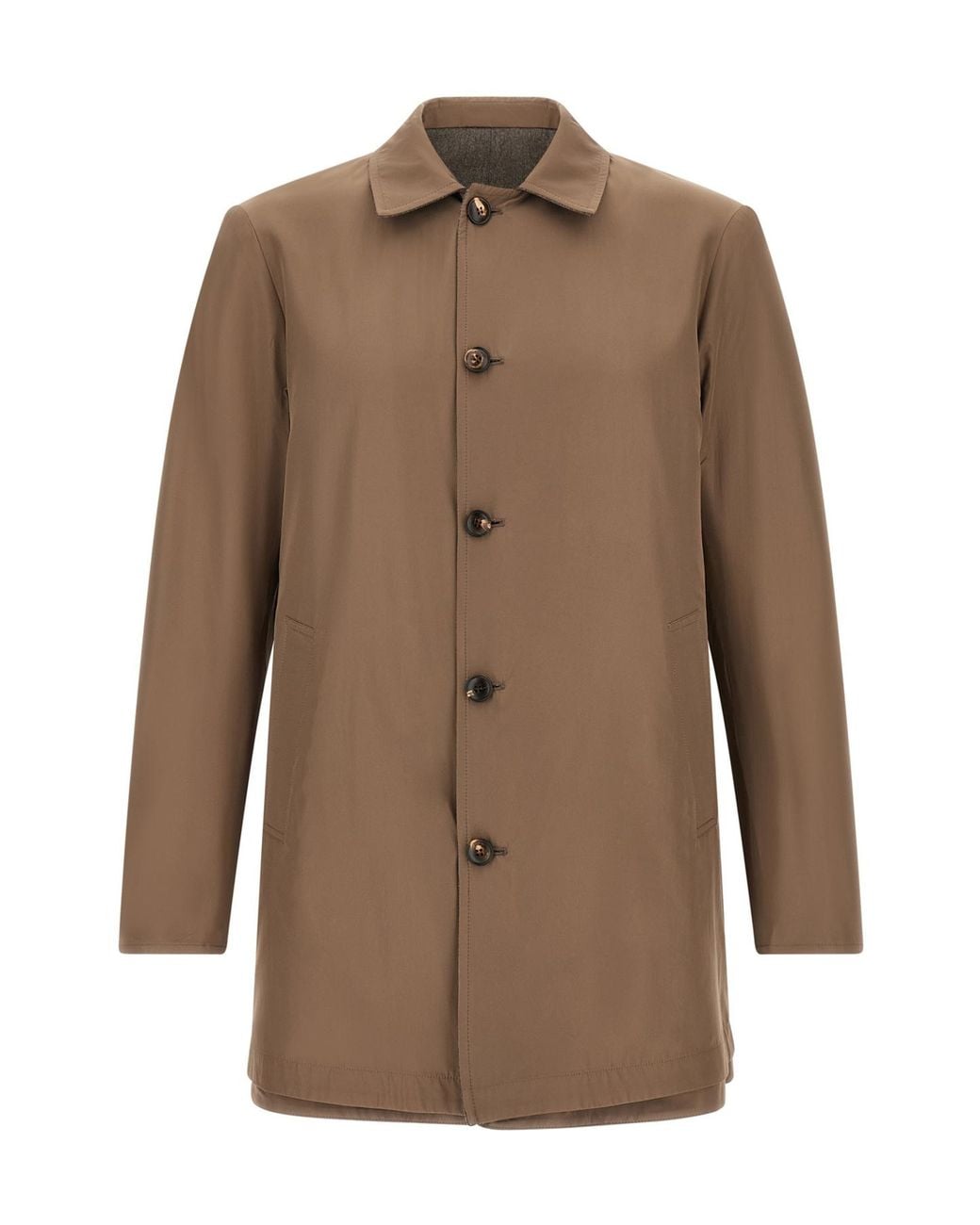 Pal Zileri Gray Reversible Shirt Collar Coat for men