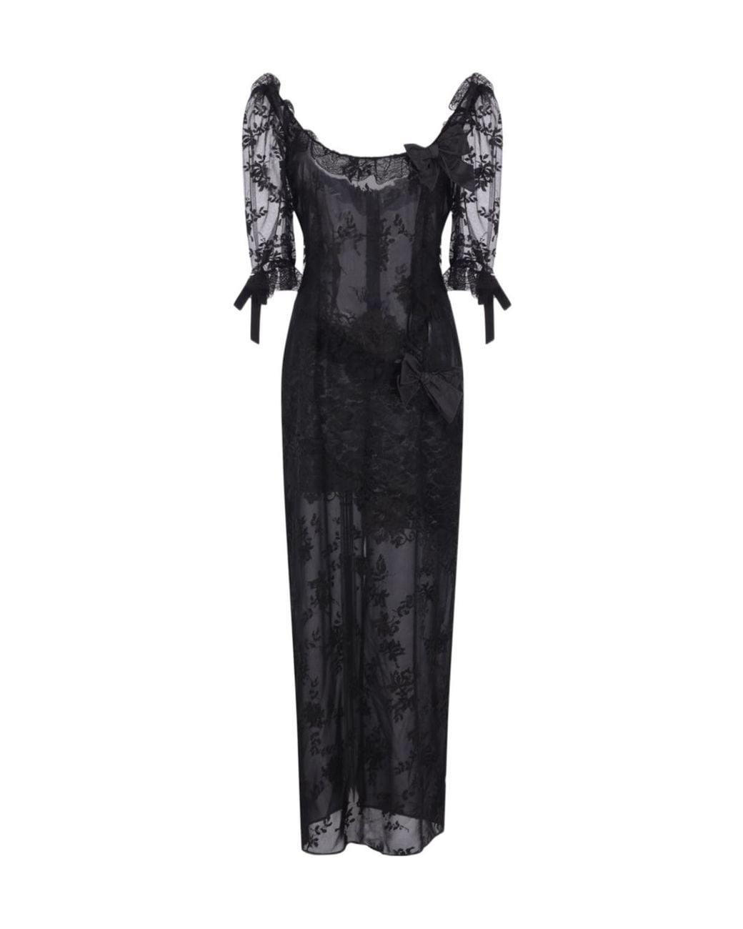 Alessandra Rich Black Long-Sleeved Dress