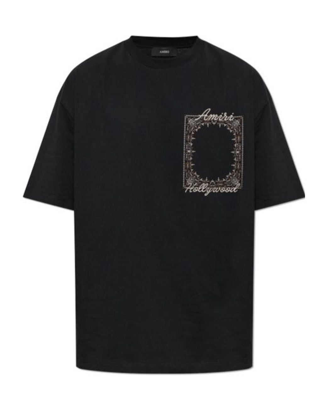 Amiri Black Logo Embroidered T-Shirt for men