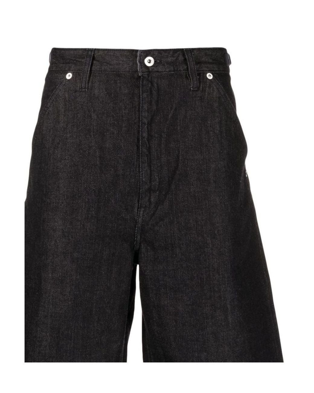 Jil Sander Black Wide-Leg Denim Shorts for men