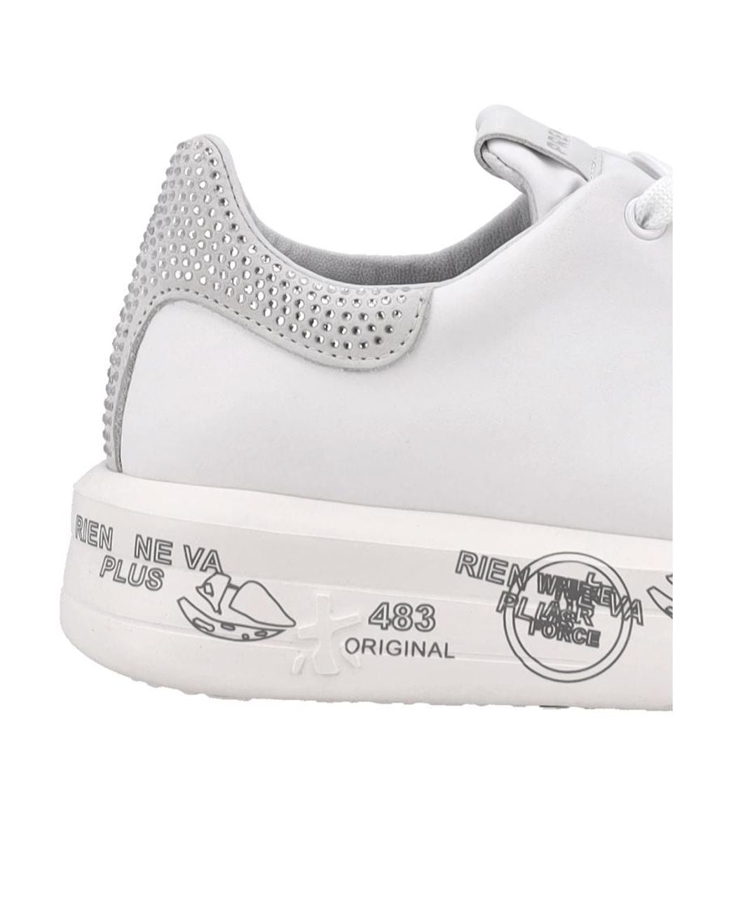 Premiata White Low-Cut Flat Casual Shoes
