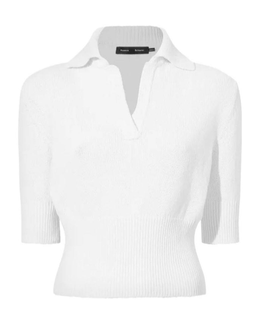 Proenza Schouler White Cotton-Blend Polo Shirt