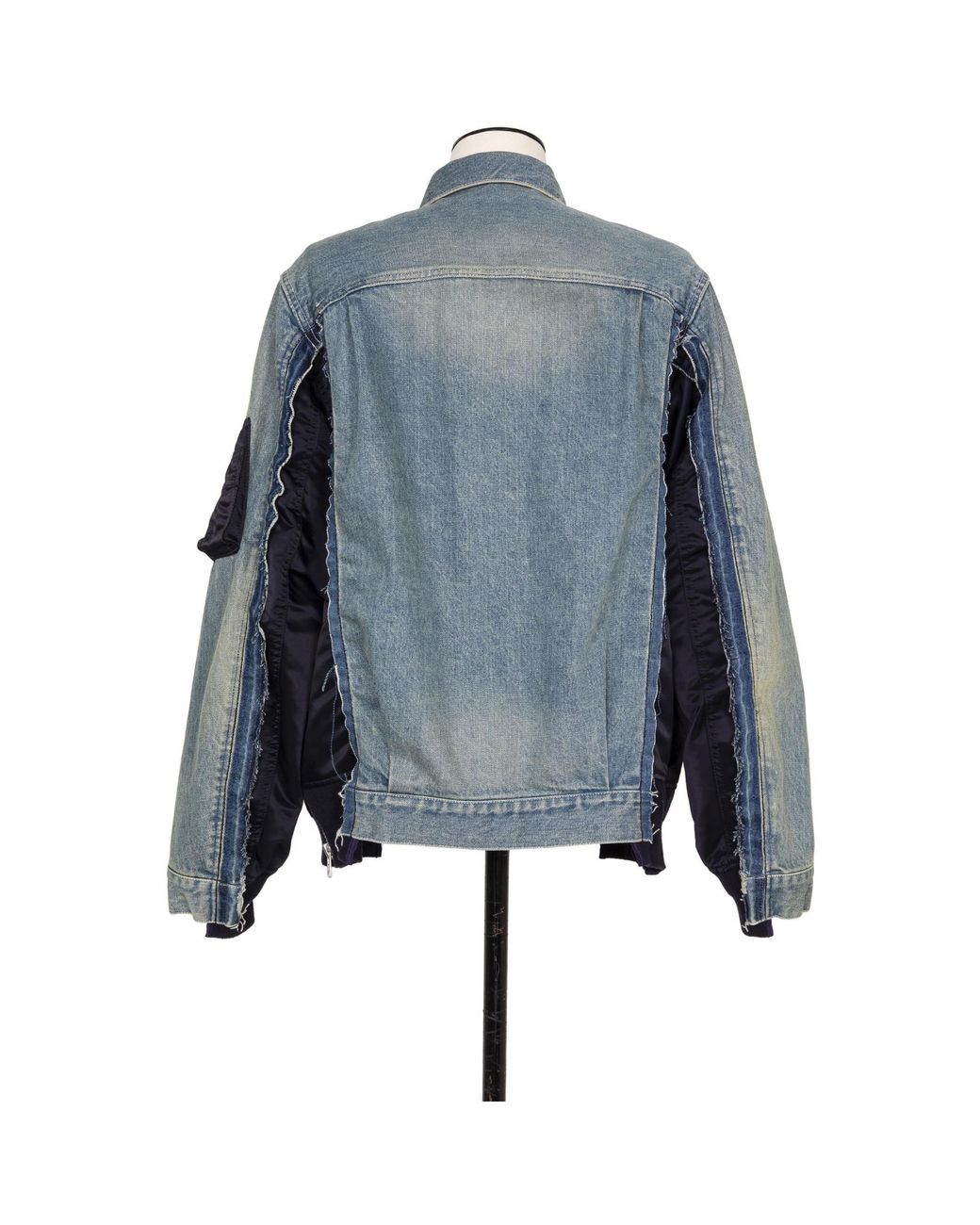 Sacai Blue Panelled Denim Jacket for men