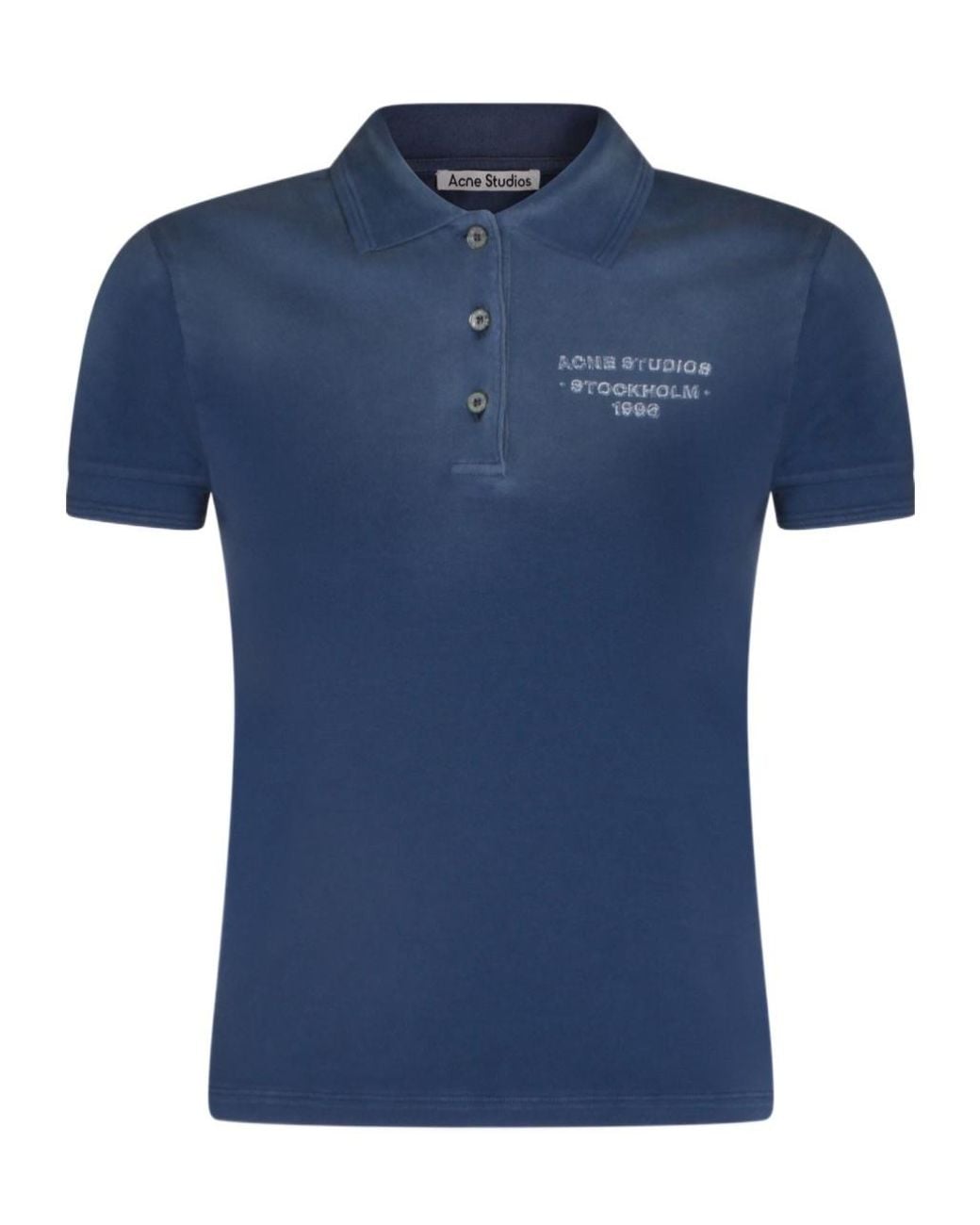 Acne Blue Sprayed Polo T-Shirt