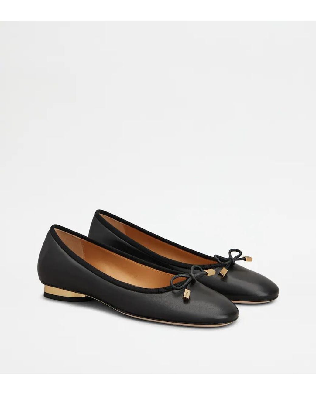 Tod's Black Round-Toed Ballet Shoes