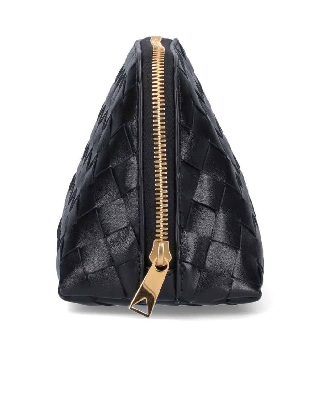 Bottega Veneta Black Intrecciato Medium Half-Moon Beauty Pouch