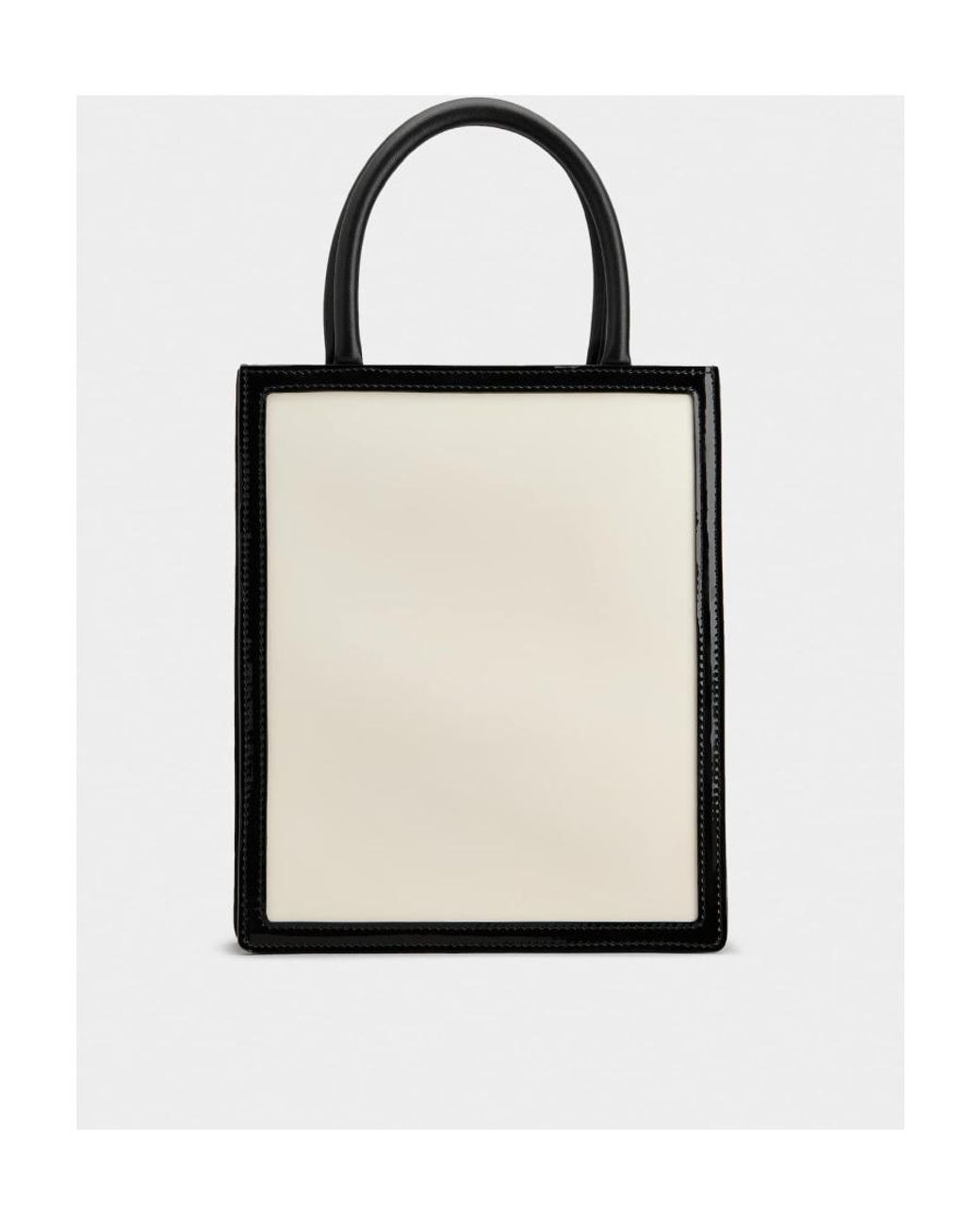 Roger Vivier White Belle Vivier Voyage Lacquered Buckle Mini Tote Bag