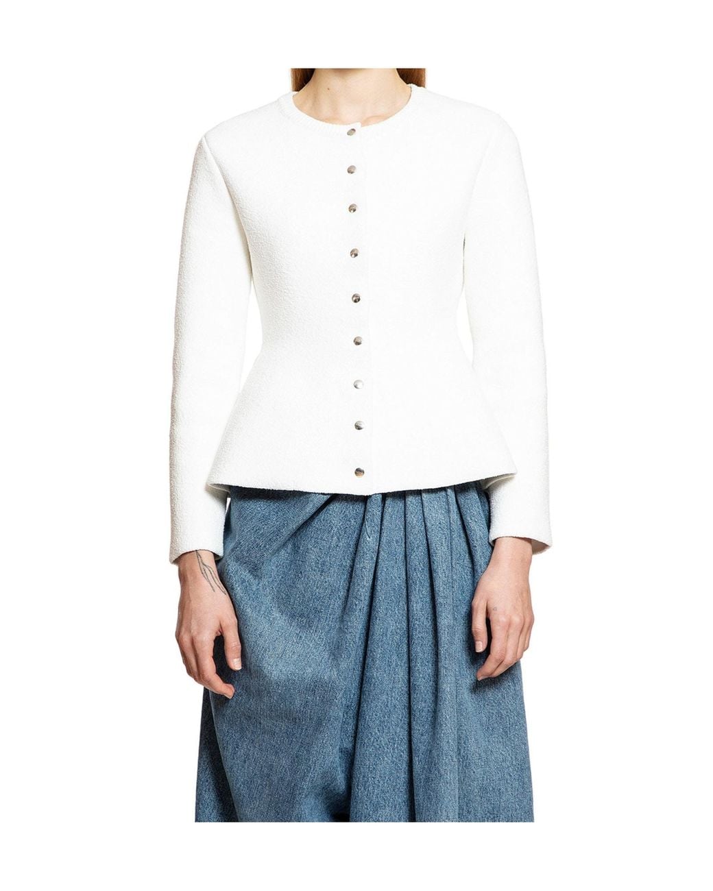 Loewe White Long-Sleeves Cardigan