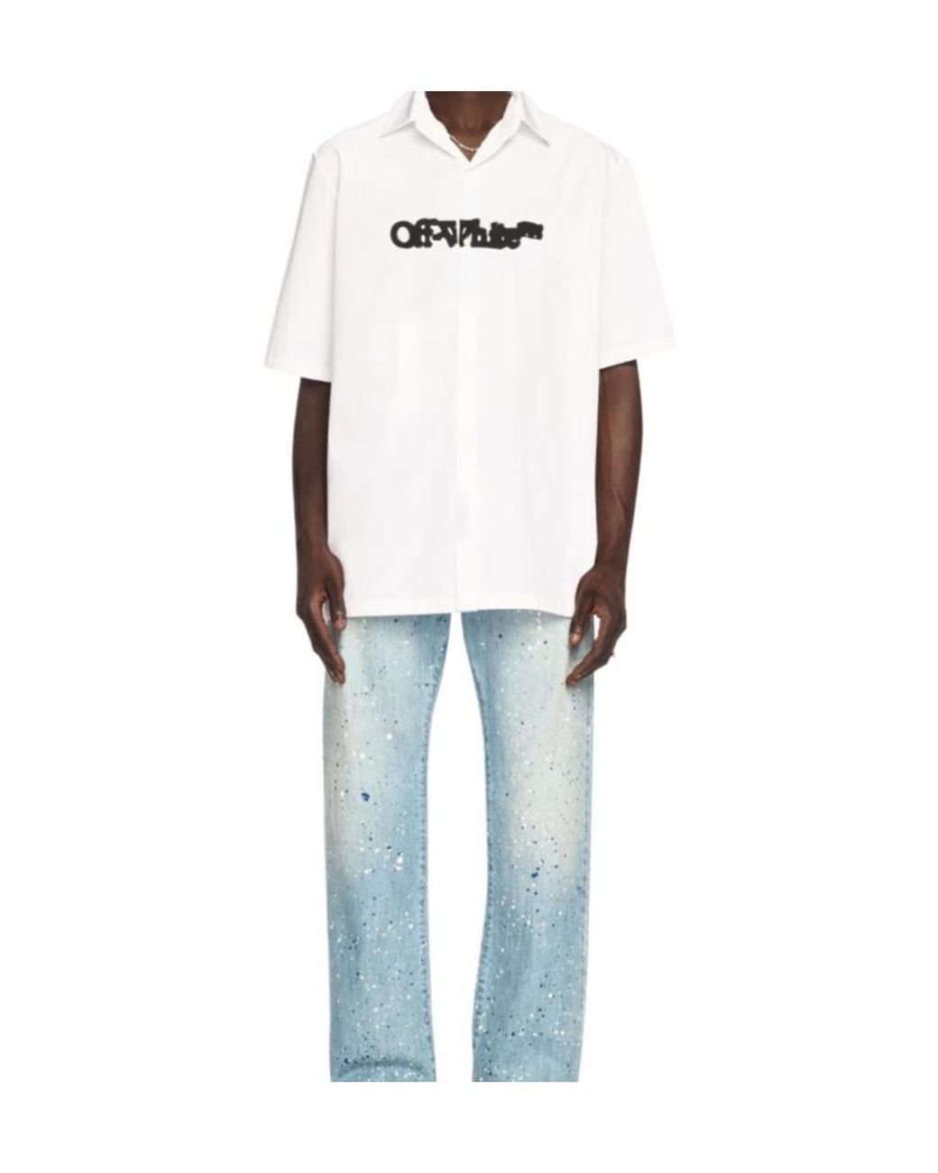 Off-White c/o Virgil Abloh White Spray Arrow Short-Sleeved Shirt for men