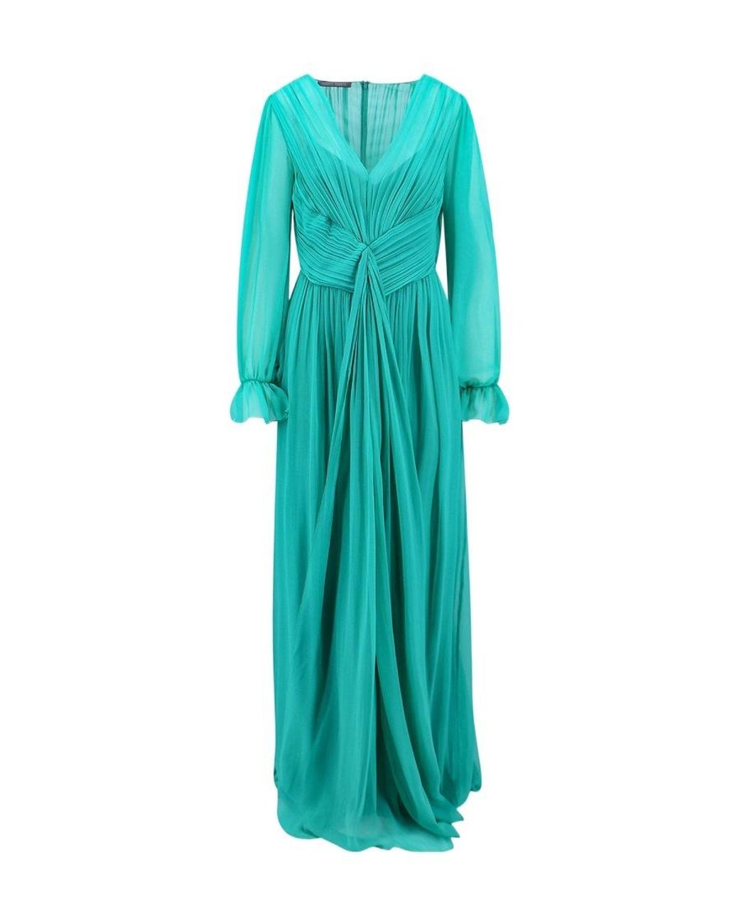 Alberta Ferretti Green Long-Sleeve Maxi Dress