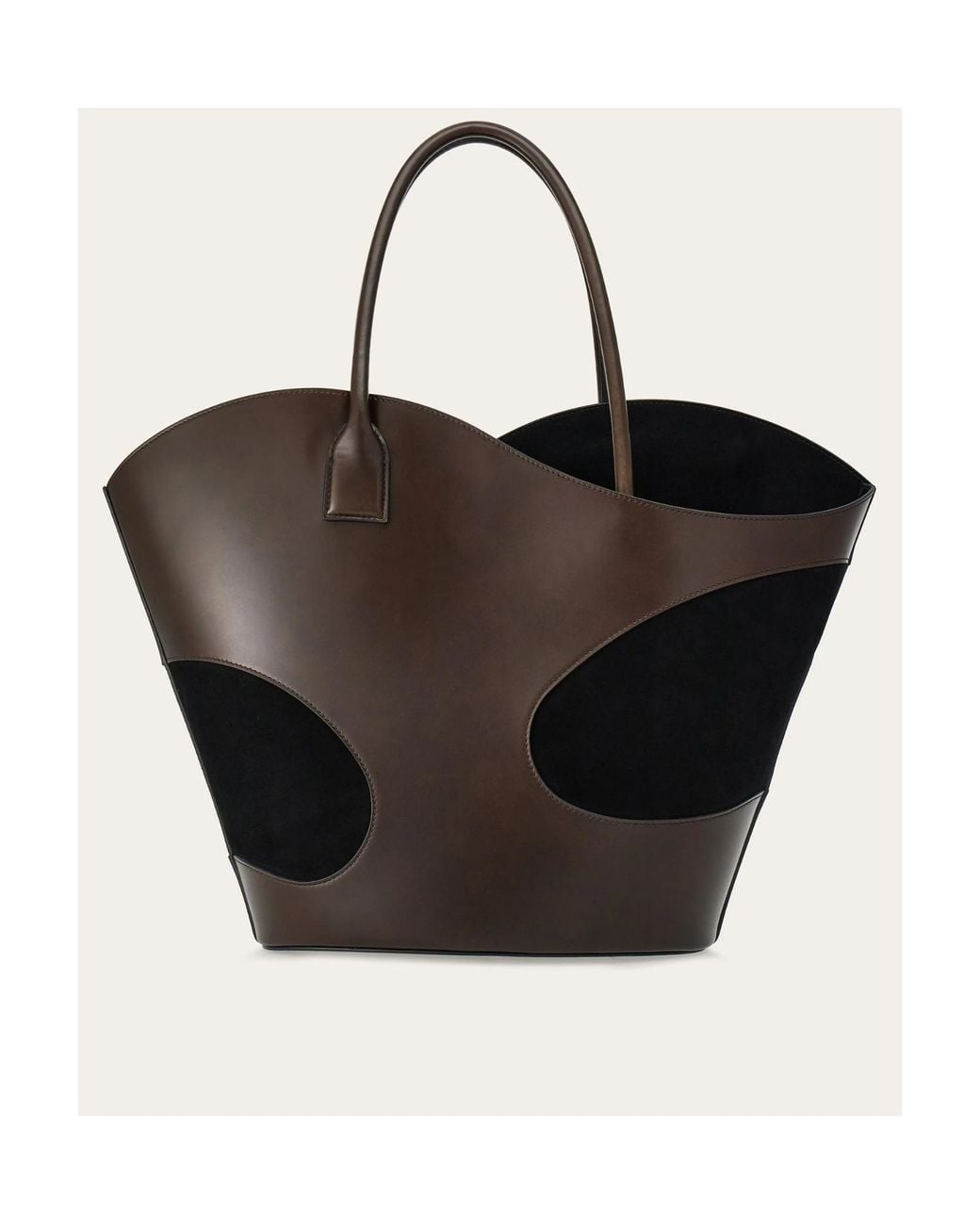 Ferragamo Black Hollowed-Out Logo Handbag