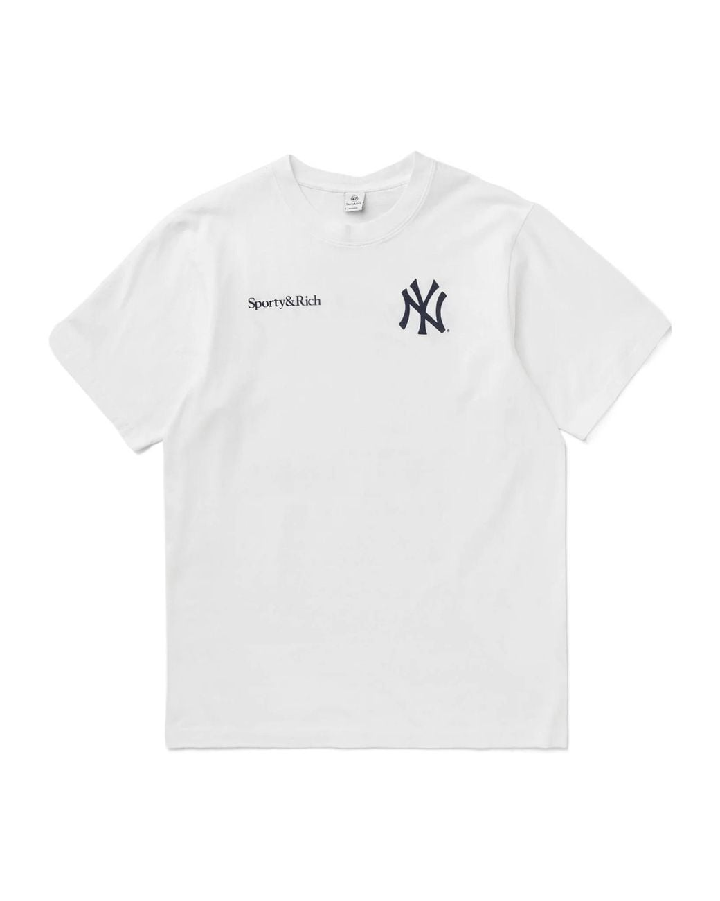 Sporty & Rich White Logo Crew-Neck T-Shirt for men