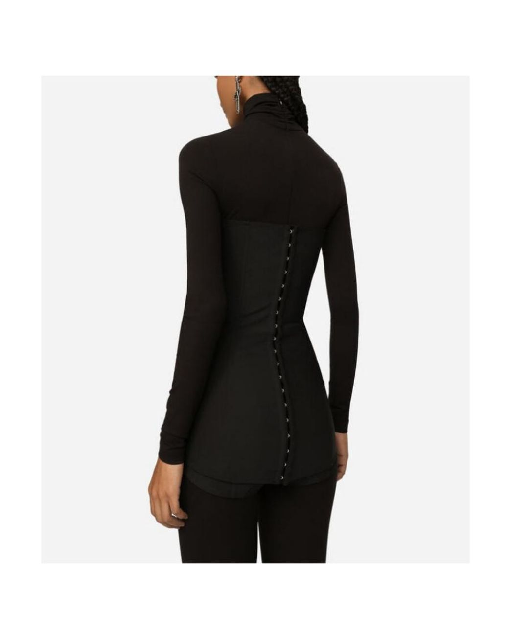 Dolce & Gabbana Black Moiré-Faille Strapless Minidress