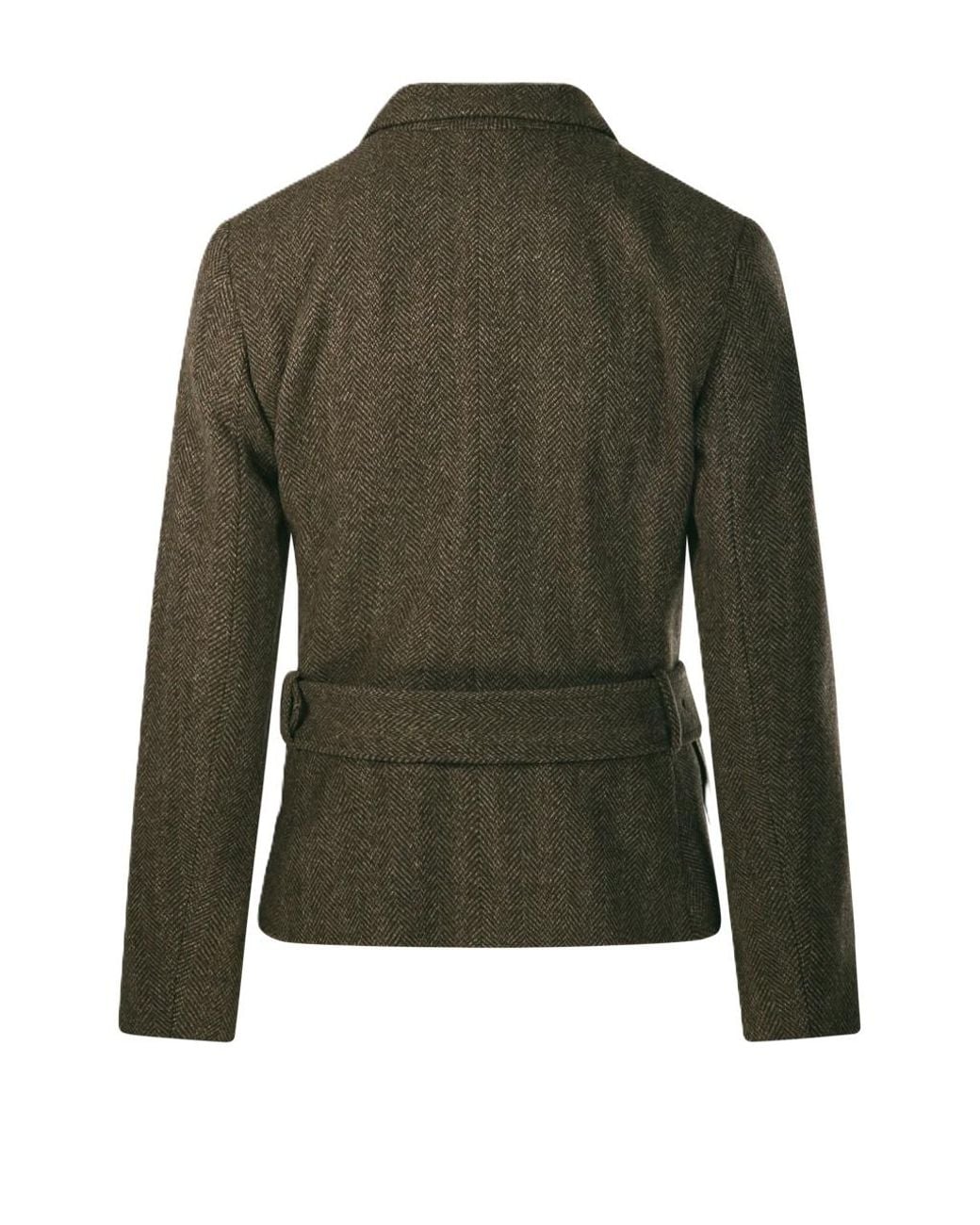 Polo Ralph Lauren Green Ralph Lauren Belted Herringbone Blazer