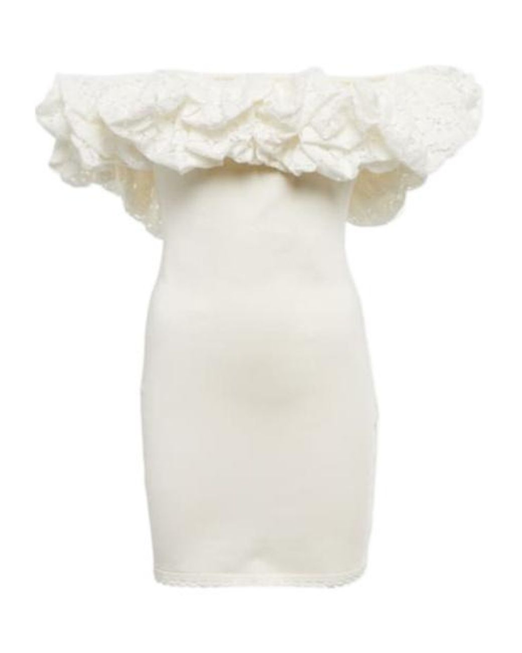 Alexandre Vauthier White Off-Shoulder Ruffle-Trimmed Minidress