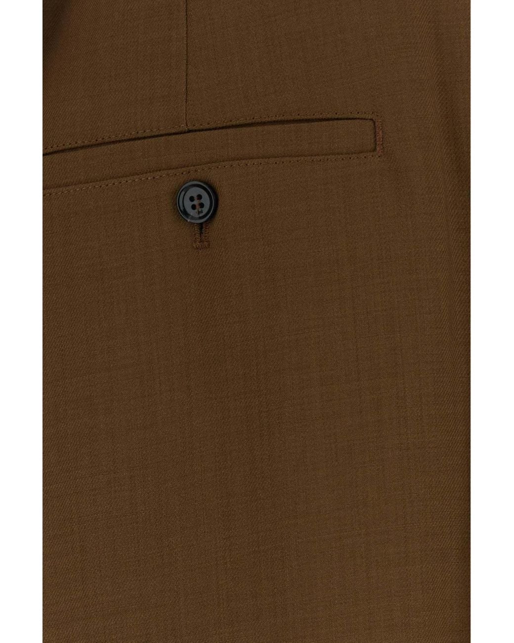 AMI Brown テーラードキャロットフィットトラウザーズ for men