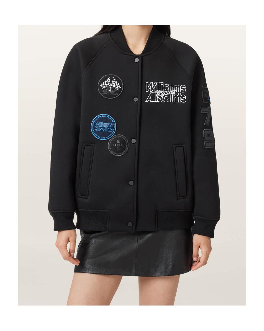 AllSaints Black Williams X Snap-Button Jacket